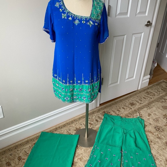 Indian Pakistani Kameez Sharara Suit Dress - Picture 1 of 6